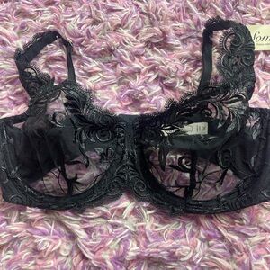 Soma Black Sheer unlined  Lace Bra